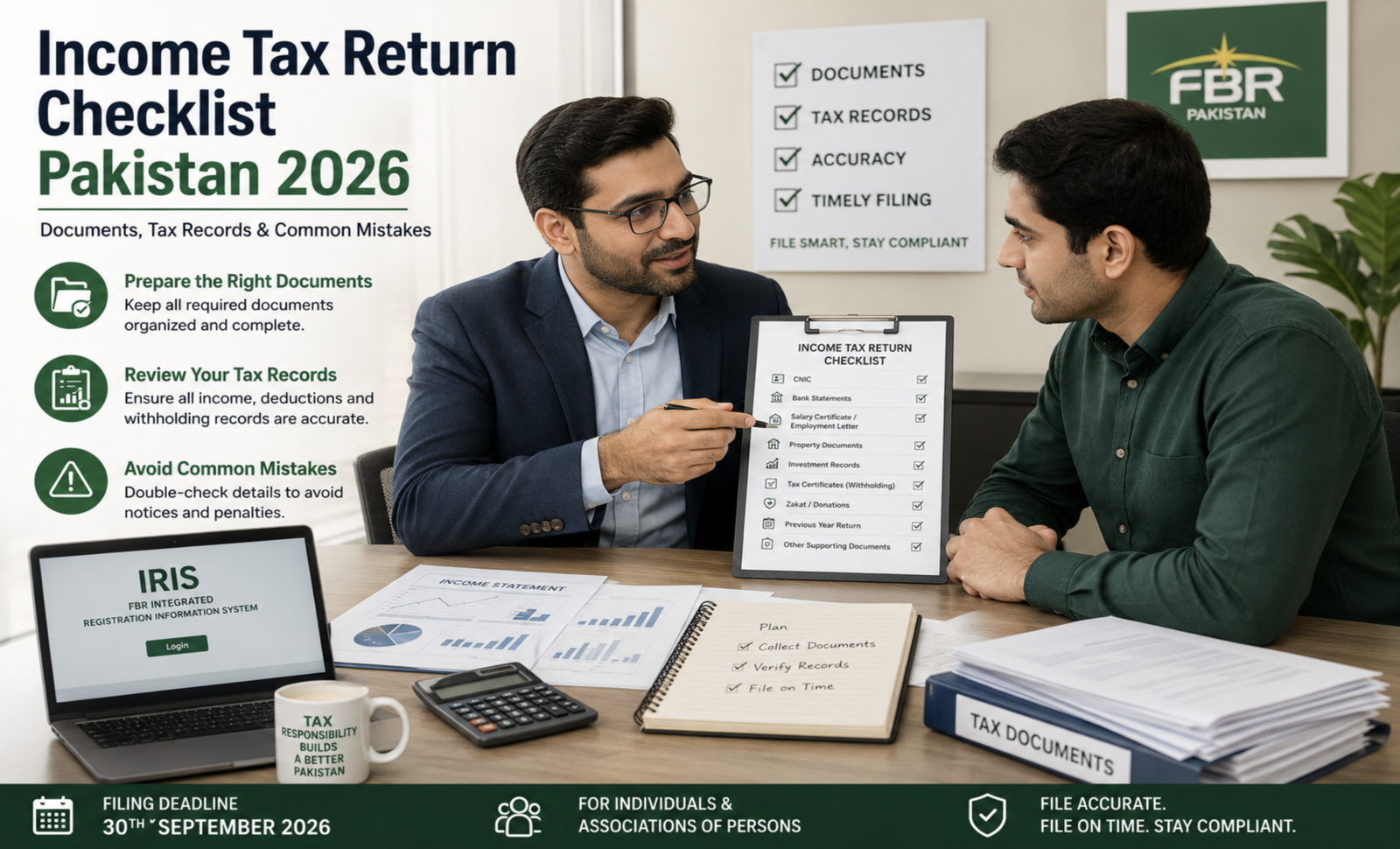 Income Tax Return Checklist Pakistan 2026: Documents, Tax Records & Common Mistakes